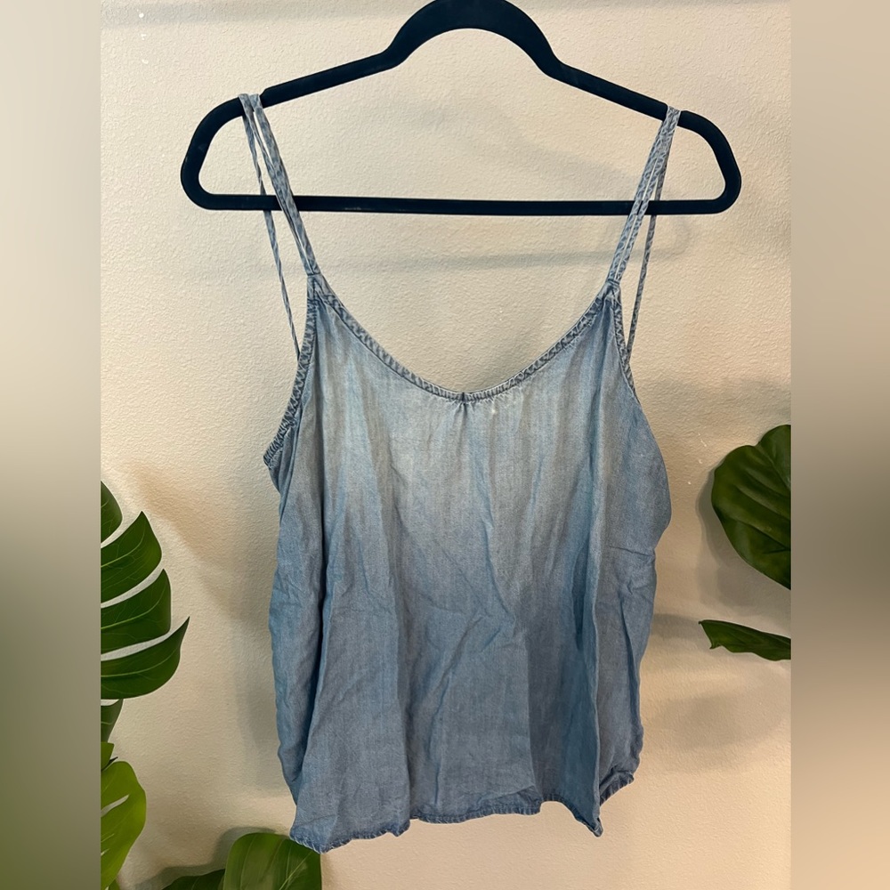 Denim spaghetti strap tank